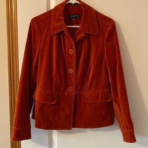 Jones New York Signature Rust Colored Velour Jacket-M
